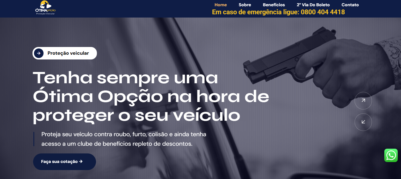 Exemplo de landing page desenvolvida pela AJA